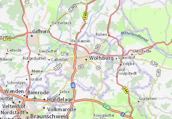 wolfsburg karta Map of Wolfsburg   Michelin Wolfsburg map   ViaMichelin wolfsburg karta