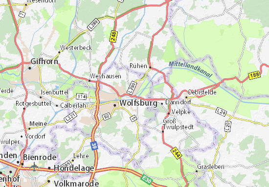 Karte Stadtplan Vorsfelde