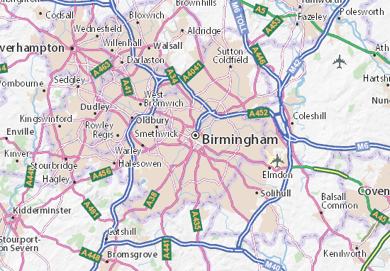 Kaart Plattegrond Birmingham