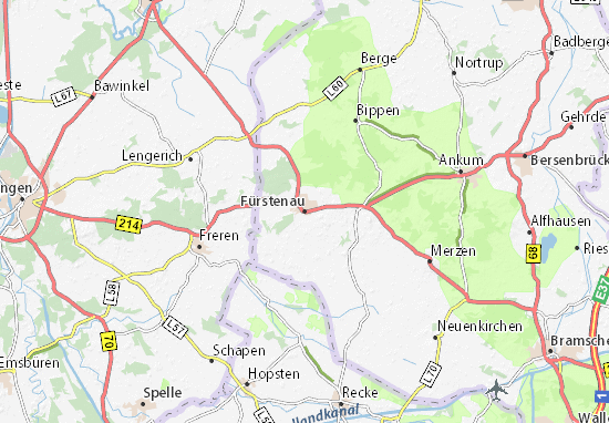 Kaart Plattegrond Fürstenau
