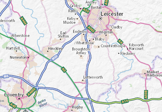 Karte Stadtplan Broughton Astley
