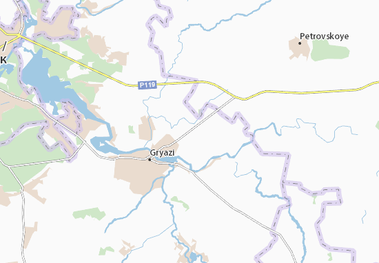 Kaart Plattegrond Peskovatskiy sovkhoz poselok