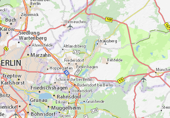 Kaart Plattegrond Eggersdorf bei Strausberg