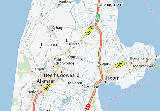 Karte Stadtplan Hoogwoud