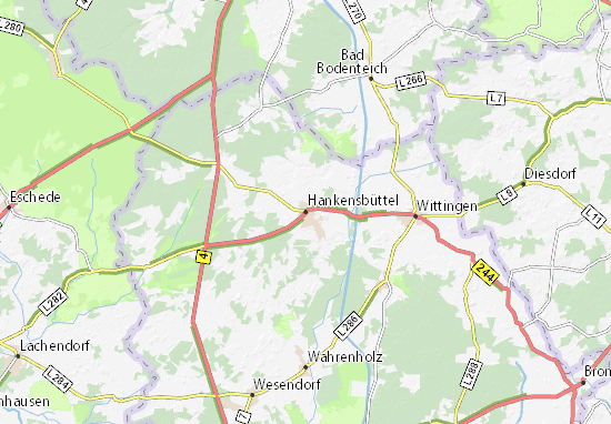 Kaart Plattegrond Hankensbüttel