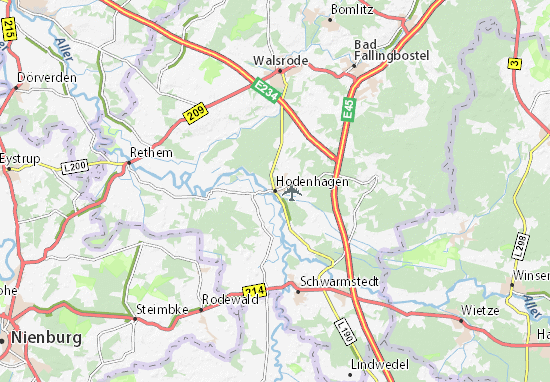 Karte Stadtplan Hodenhagen
