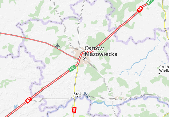 Kaart Plattegrond Ostrów Mazowiecka