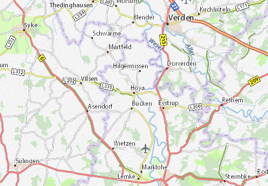 Karte Stadtplan Hoya