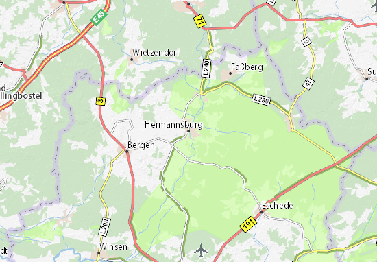 Mapa Hermannsburg