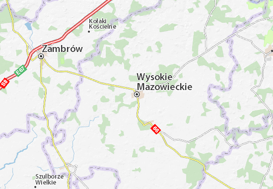 Mapa Wysokie Mazowieckie