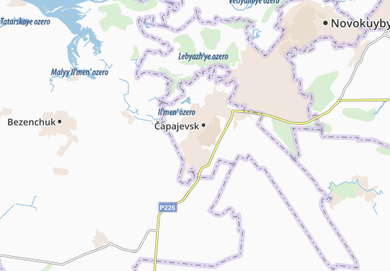 Kaart Plattegrond Čapajevsk