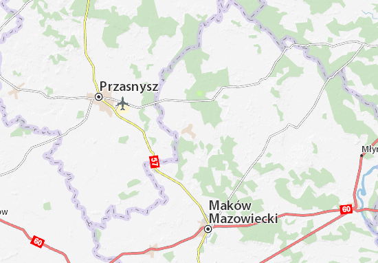 Kaart Plattegrond Płoniawy-Bramura