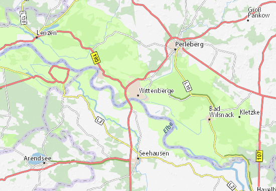 Kaart Plattegrond Wittenberge