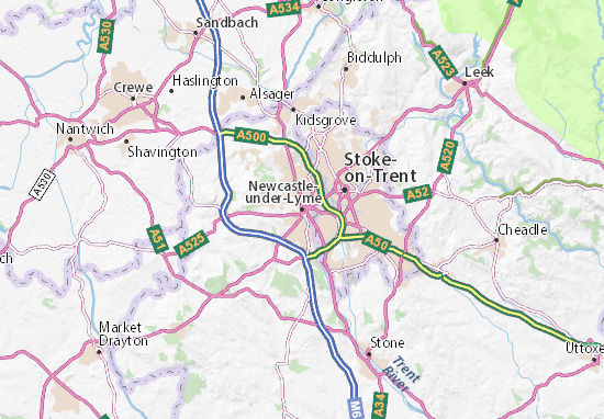 Mapa Newcastle-under-Lyme