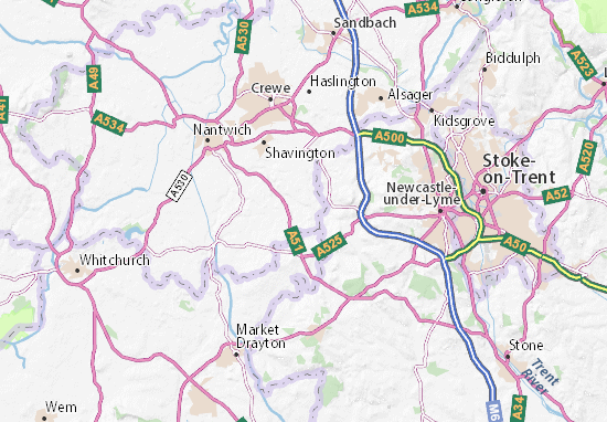 Karte Stadtplan Checkley
