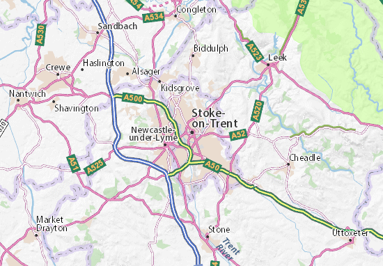 Carte-Plan Stoke-on-Trent