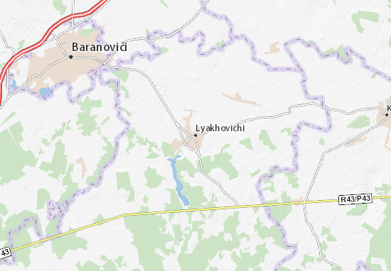 Kaart Plattegrond Lyakhovichi