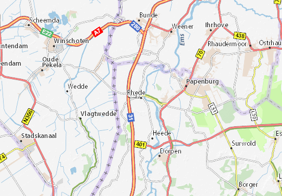 Karte Stadtplan Rhede