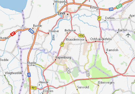 Karte Stadtplan Flachsmeer