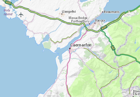 Kaart Plattegrond Caernarfon