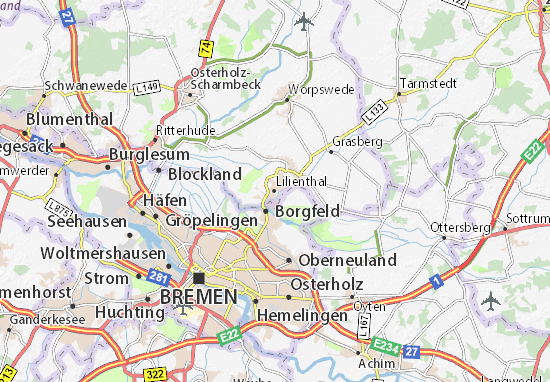 Karte Stadtplan Lilienthal