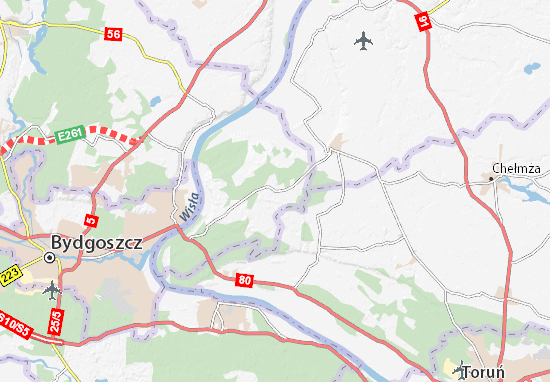 Karte Stadtplan Dąbrowa Chełmińska