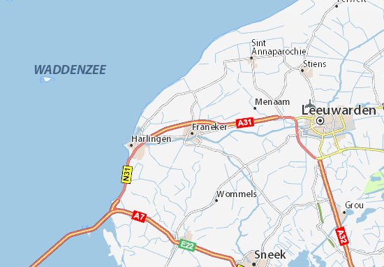 Karte Stadtplan Franeker