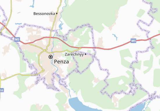 Mapa Zarechnyy