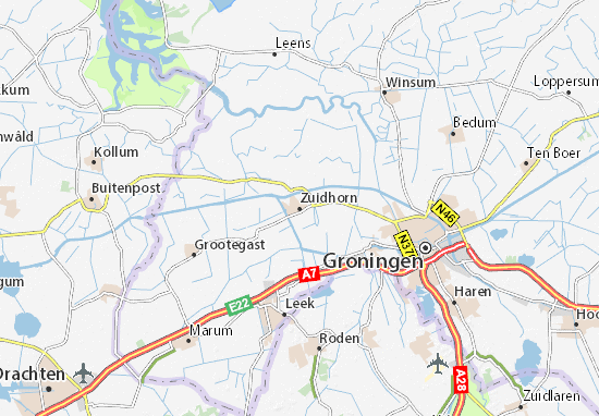 Karte Stadtplan Zuidhorn