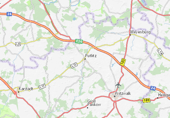 Kaart Plattegrond Putlitz