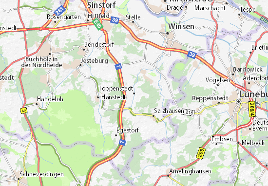 Mapa Toppenstedt