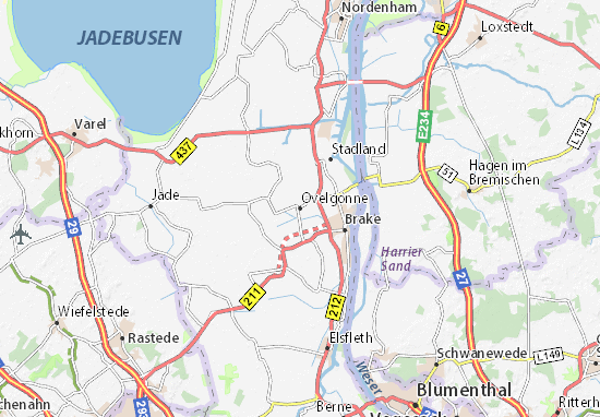 Karte Stadtplan Ovelgönne