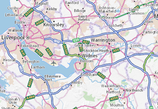 Karte Stadtplan Widnes