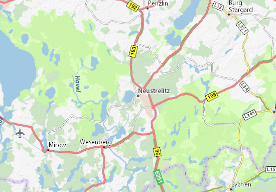 Kaart Plattegrond Neustrelitz