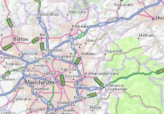 Karte Stadtplan Oldham