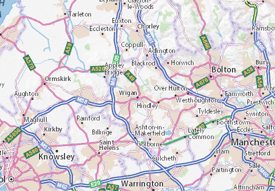 Kaart Plattegrond Wigan