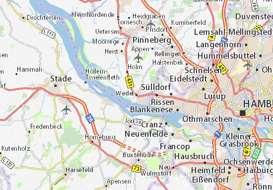 Karte Stadtplan Wedel