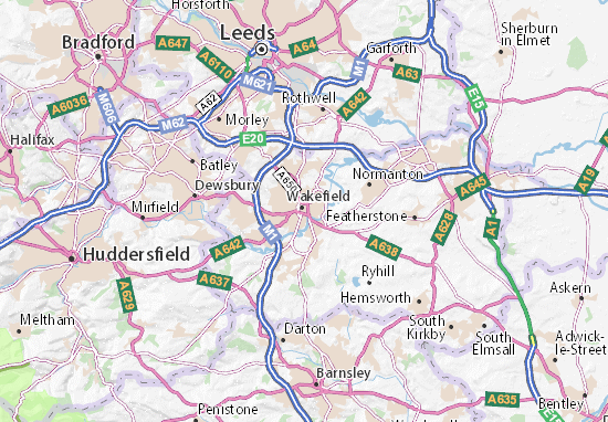 Karte Stadtplan Wakefield