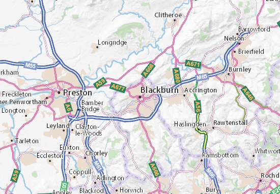 Karte Stadtplan Blackburn