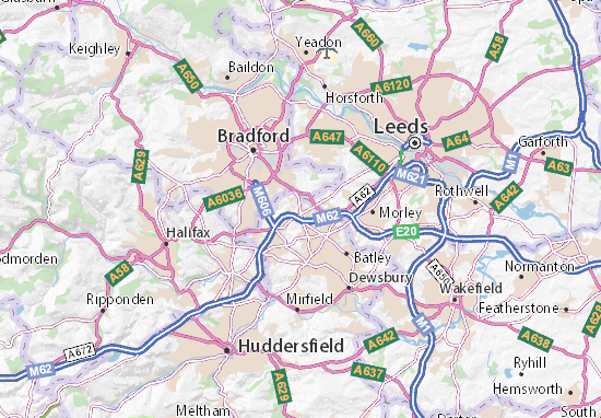 Karte Stadtplan Bradford