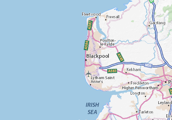 Karte Stadtplan Blackpool