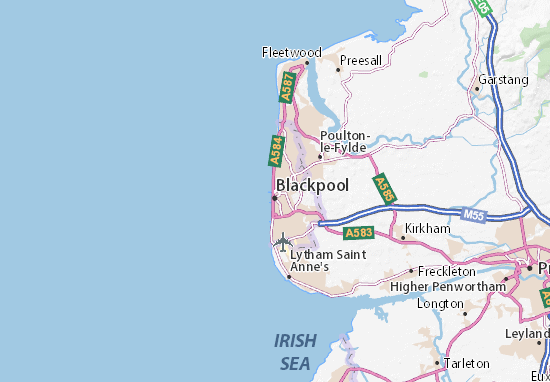 Karte Stadtplan Blackpool