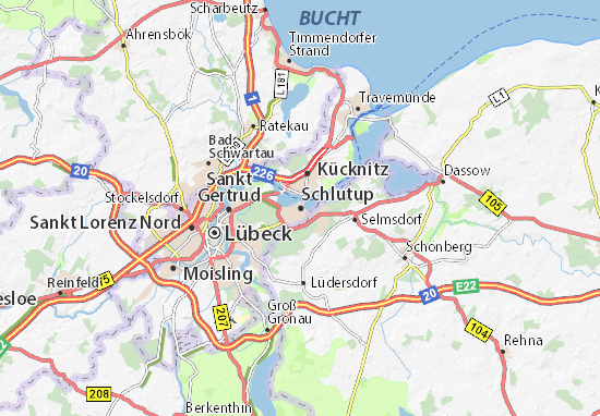 Karte Stadtplan Schlutup