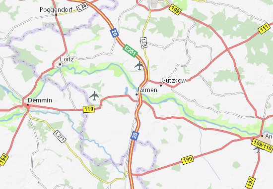 Karte Stadtplan Jarmen