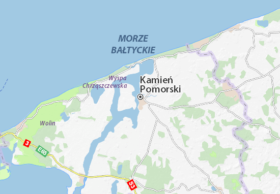Karte Stadtplan Kamień Pomorski