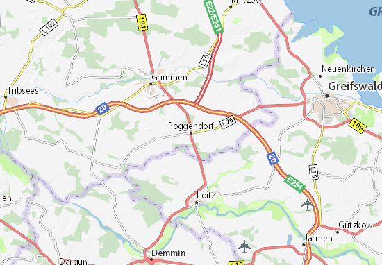 Karte Stadtplan Poggendorf
