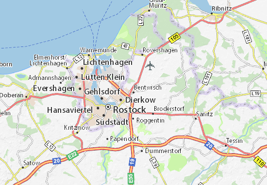 Karte Stadtplan Bentwisch