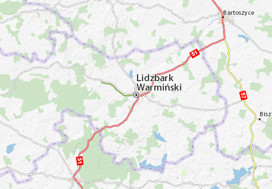 Kaart Plattegrond Lidzbark Warmiński