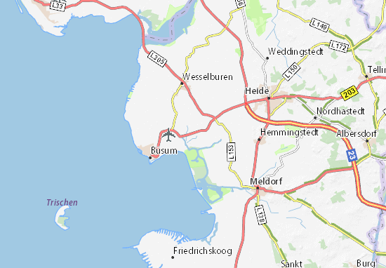 Karte Stadtplan Friedrichsgabekoog