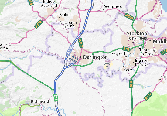 Kaart Plattegrond Darlington